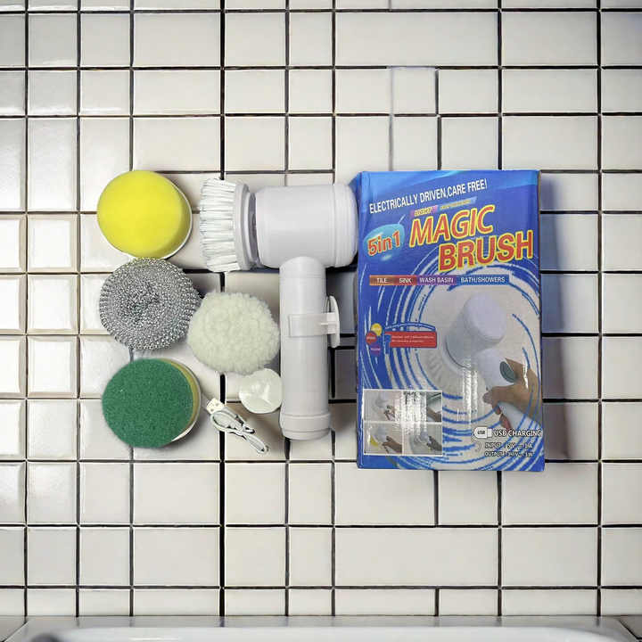 Brosse de nettoyage 5 en 1 pour cuisine, douche et toilette